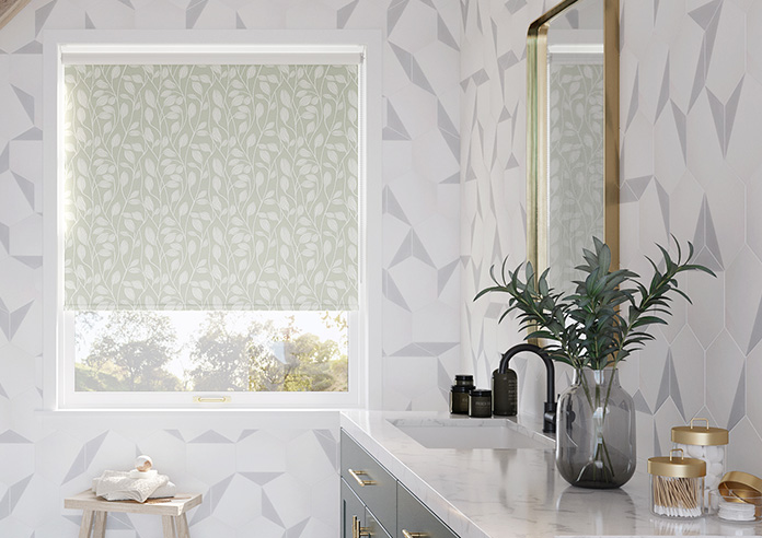 Leaf Motif, Old English Green - Twist&Fit Roller Blind - Image 3
